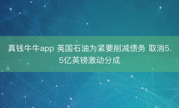 真钱牛牛app 英国石油为紧要削减债务 取消5.5亿英镑激动分成