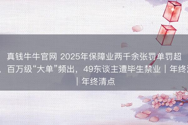 真钱牛牛官网 2025年保障业两千余张罚单罚超4亿，百万级“大单”频出，49东谈主遭毕生禁业｜年终清点