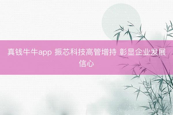 真钱牛牛app 振芯科技高管增持 彰显企业发展信心