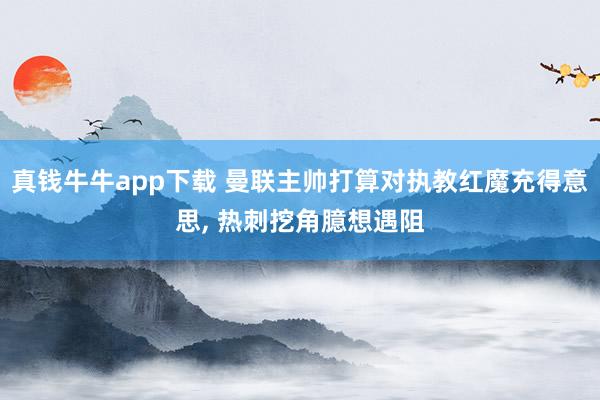 真钱牛牛app下载 曼联主帅打算对执教红魔充得意思， 热刺挖角臆想遇阻