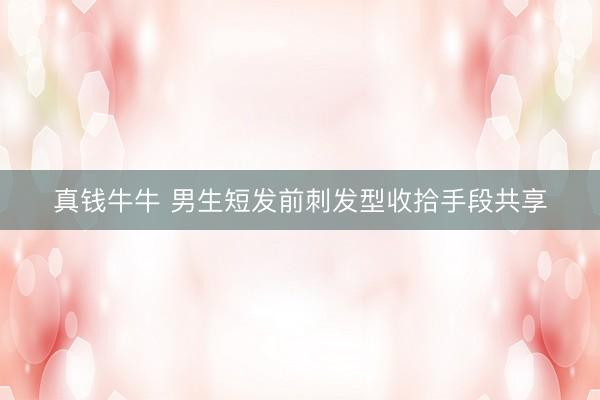 真钱牛牛 男生短发前刺发型收拾手段共享