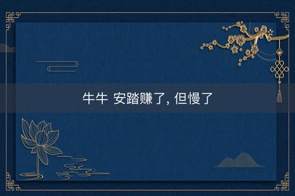 牛牛 安踏赚了， 但慢了