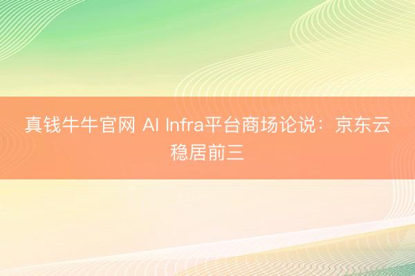 真钱牛牛官网 AI Infra平台商场论说：京东云稳居前三