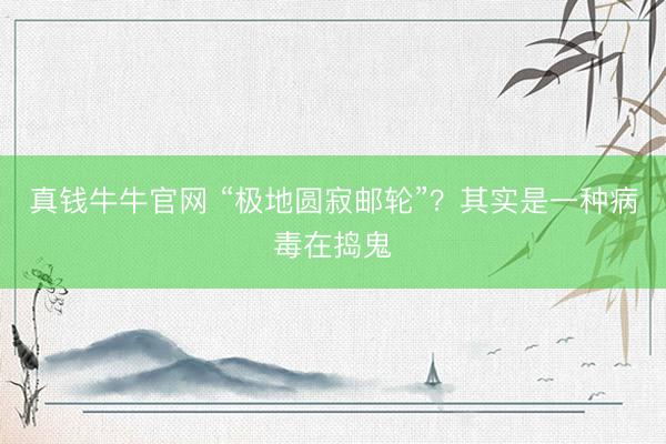 真钱牛牛官网 “极地圆寂邮轮”？其实是一种病毒在捣鬼