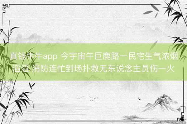 真钱牛牛app 今宇宙午巨鹿路一民宅生气浓烟滔滔 消防连忙到场扑救无东说念主员伤一火